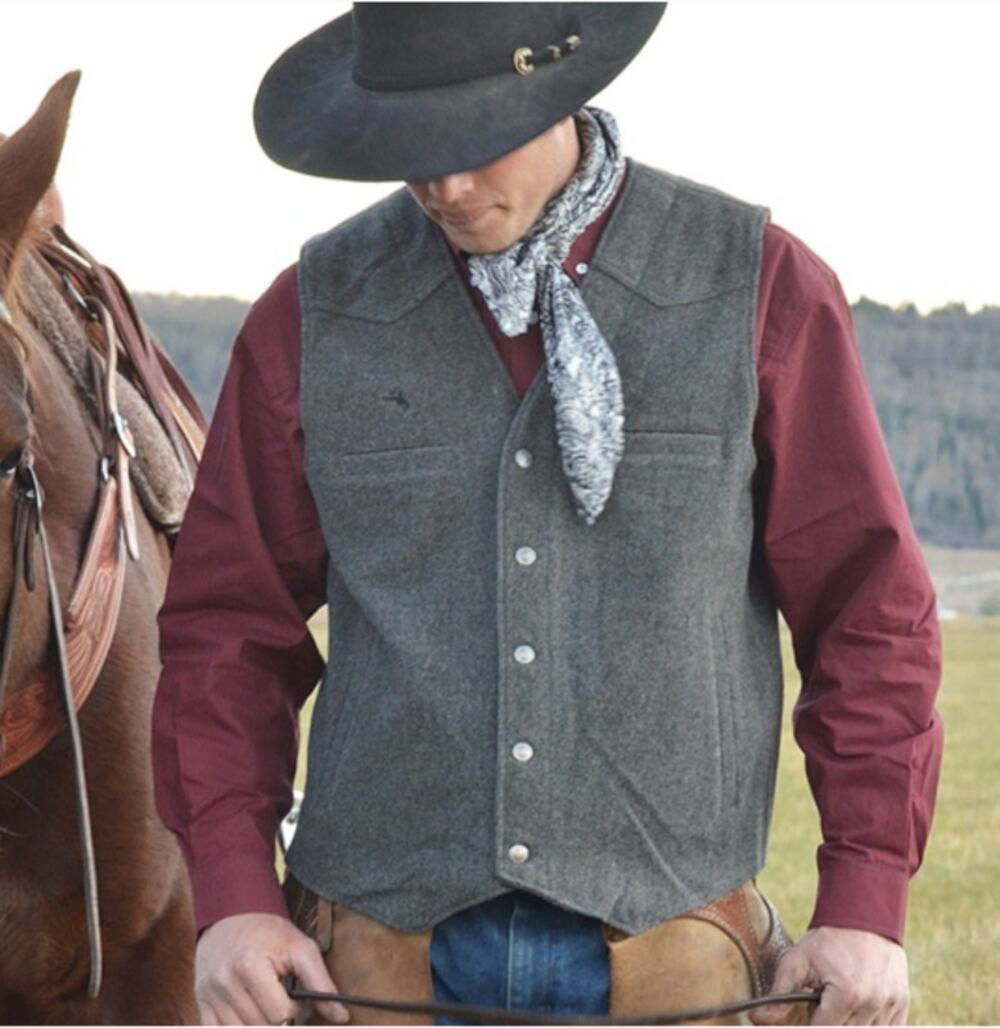Wyoming Traders Gray Virgin Wool Vest 3XL